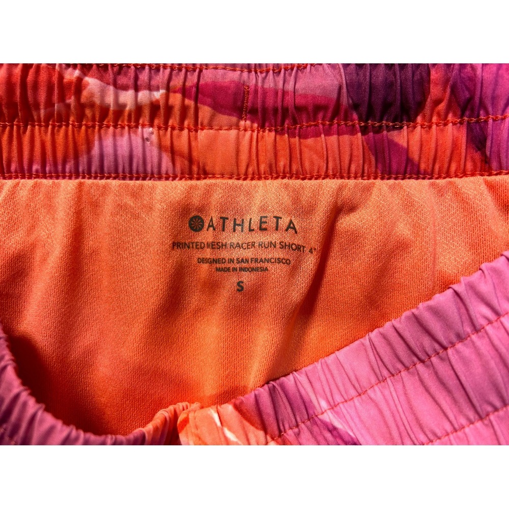 Athlet Printed Mesh Racer Run Shorts 4" Workout Running Watercolor Size Small - Picture 3 of 13